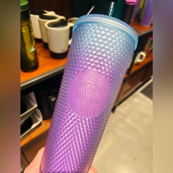 Starbucks Periwinkle Ombre Soft Touch Studded Bling Cup Tumbler 24oz Winter 2024 - Picture 12 of 15